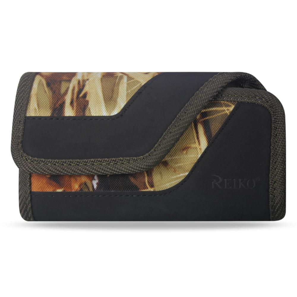 Horizontal Rugged Pouch With Samsung Galaxy Mega 6.3inch Plus Leaves Pattern