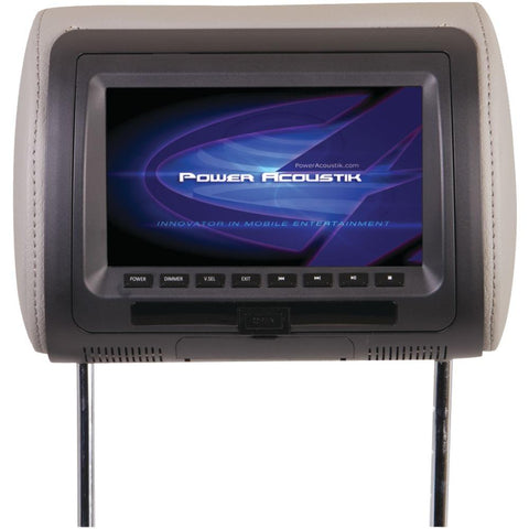 Power Acoustik Hdvd-71cc 7 Lcd Universal Headrest Monitor With Dvd, Ir & Fm Transmitters & 3 Interchangeable Skins