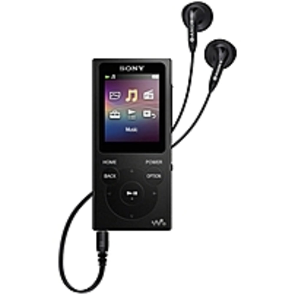 Sony Walkman Nw-e395 16 Gb Flash Mp3 Player - Black - Photo Viewer, Fm Tuner - 1.8 - Battery Built-in - Mp3, Mp3 Vbr, Wma, Asf, Wav, Aac, Aac-lc - 35 Hour