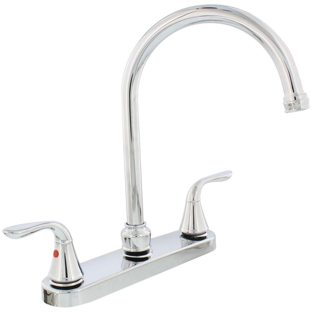 Aquaplumb 1558030 Chrome-plated 2-handle Gooseneck Kitchen Faucet