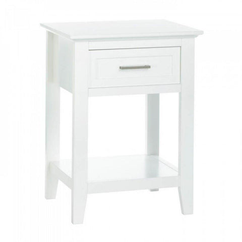 White Crosstown Side Table