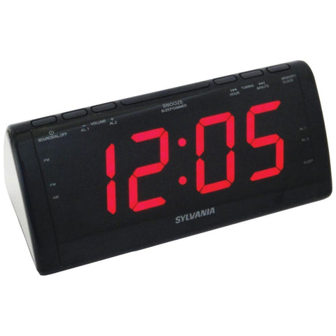 Sylvania Scr1206b Jumbo-digit Dual Alarm Clock Radio