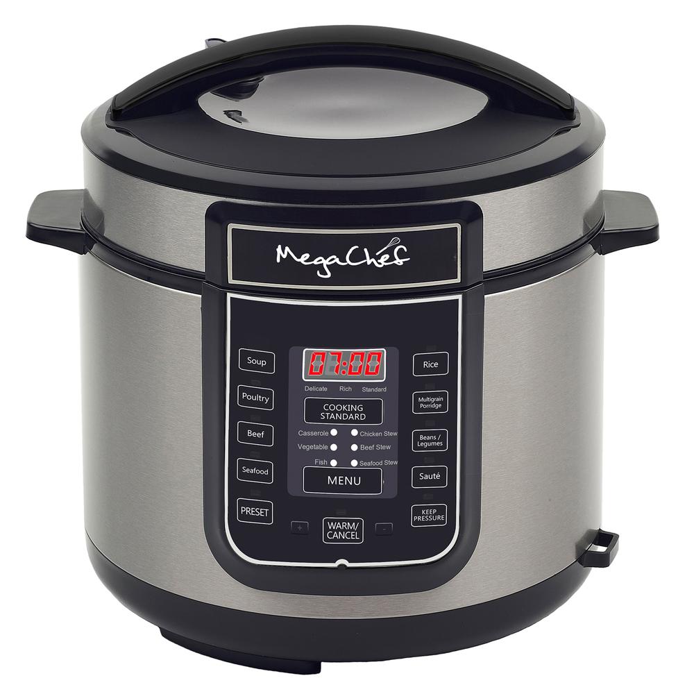 Megachef 6 Quart Digital Pressure Cooker With 14 Pre-set Multi Function Features