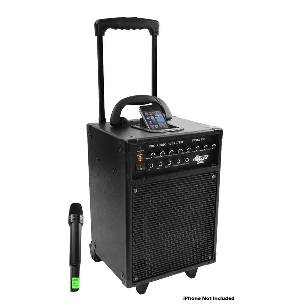 600 Watt Vhf Wireless Portable Pa System/echo W/ipod Dock