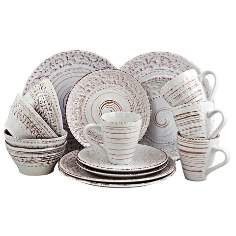 Elama Malibu Sands 16-piece Dinnerware Set In Shell