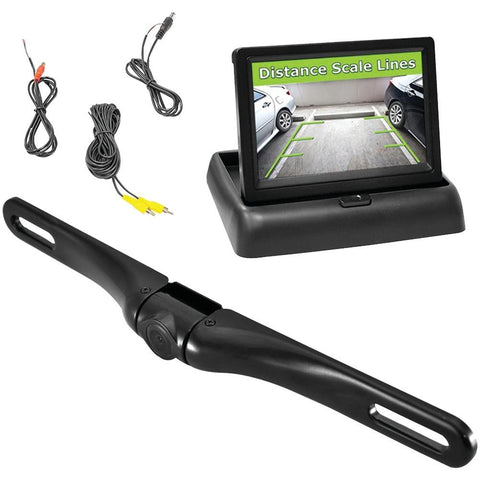 Pyle Plcm4500 Rearview License-plate Swivel Camera & Pop-up 4.3 Monitor System