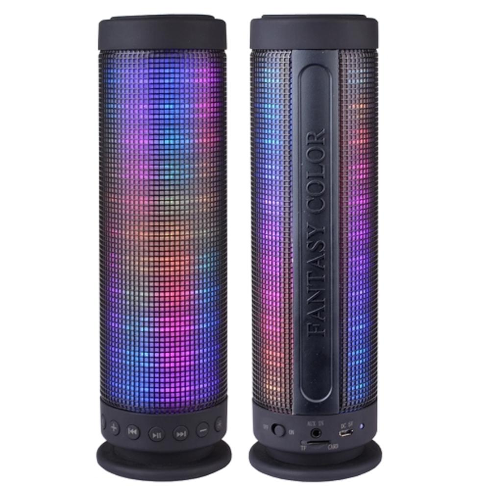 Color Dancing Portable Bluetooth Speaker (9.25 Tall) W/led Visualequalizer&#44; 3.5mm Audio Input & Microsdhc Card Slot