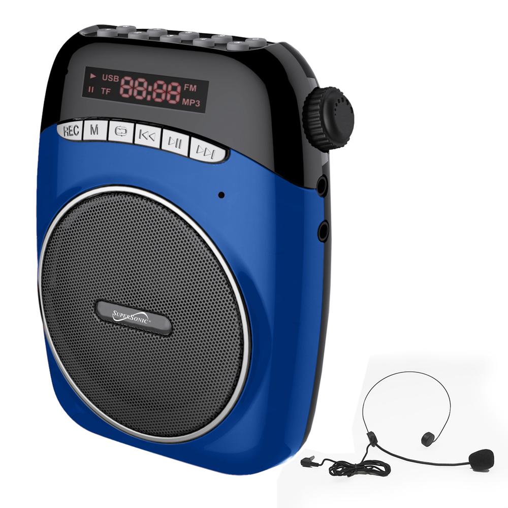 Supersonic Portable Pa System With Usb And Micro Sd Card Slot-blue