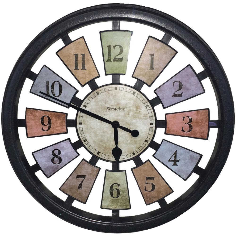 Westclox 36014 18 Round Colored Panels See-through Clock