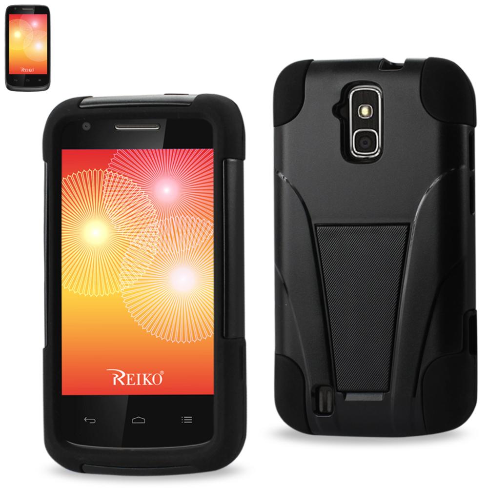 Reiko Zte Force Hybrid Heavy Duty Case With Kickstand In Black