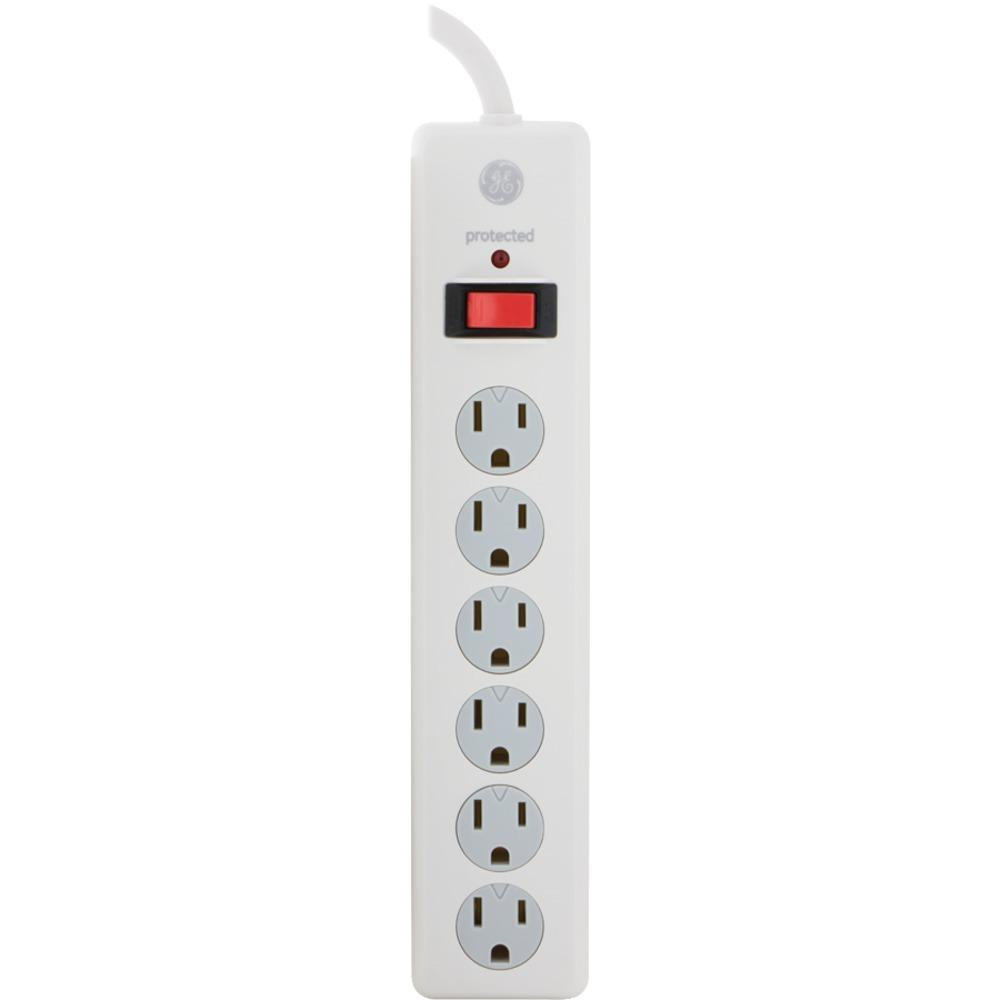 Ge 6-outlet Surge Protector (white&#44; 10ft Cord) Jas14092