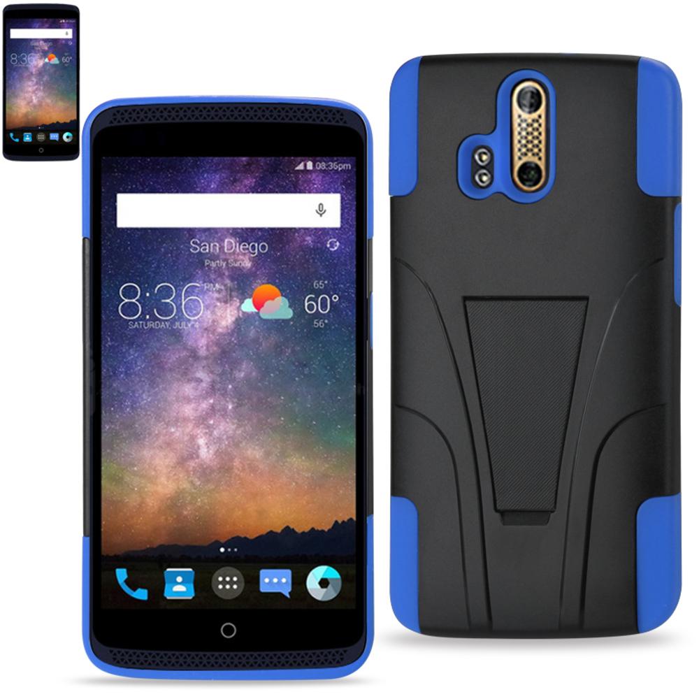 Reiko Zte Axon Pro Hybrid Heavy Duty Case With Kickstand In Navy Black