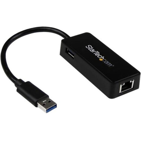 Startech.com Usb 3.0 To Gigabit Ethernet Adapter Nic W/ Usb Port - Black - Add A Gigabit Ethernet Port And A Usb 3.0 Pass-through Port To Your Laptop Through A Single Usb 3.0 Port - Usb 3.0 To Gigabit Ethernet Adapter With Usb Port (black) - An Ideal Lapt