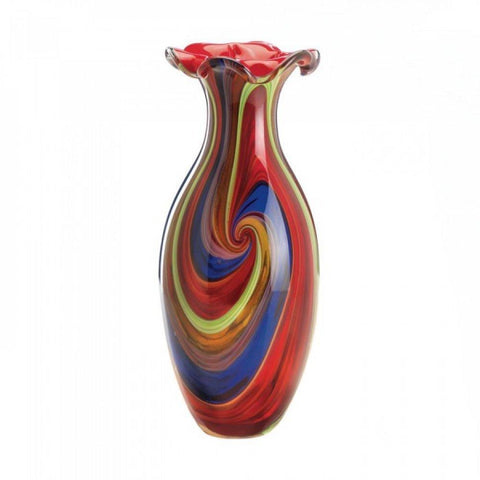 Swirl Of Colors Art Glass Vase