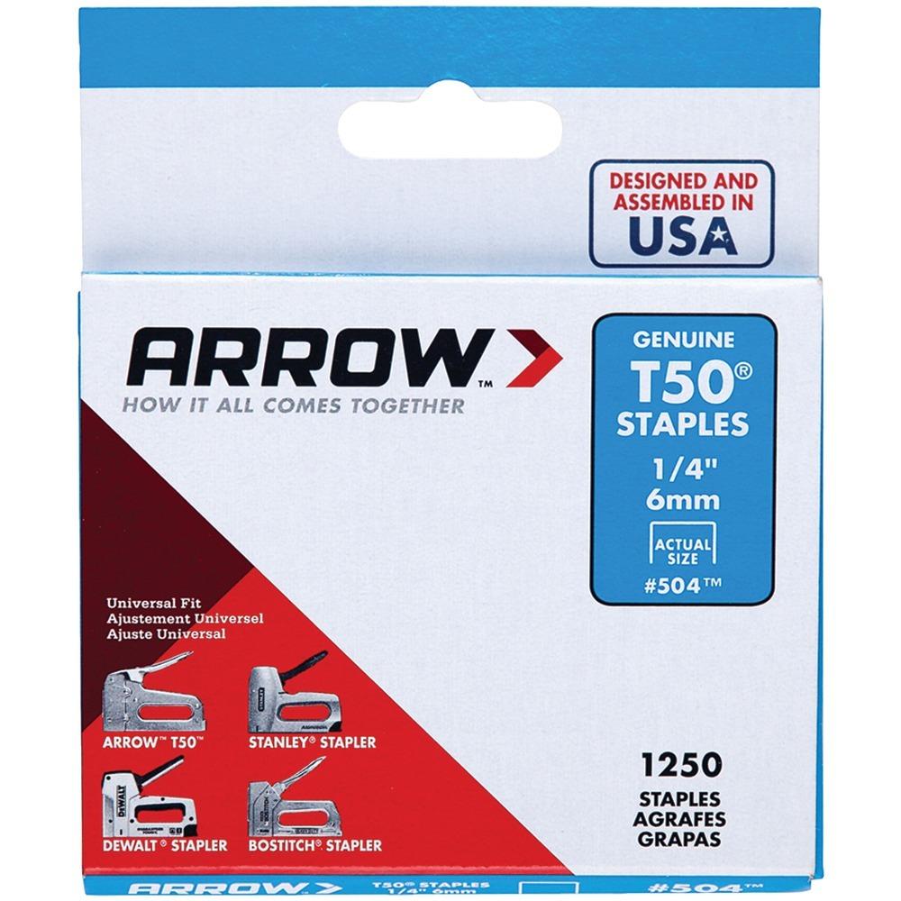 Arrow 50424 T50 Staples, 1,250 Pk (1/4)