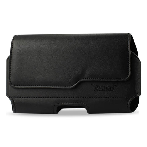 Horizontal Z Lid Leather Pouch Iphone4 In Black (4.72x2.56x0.59 Inches Plus)