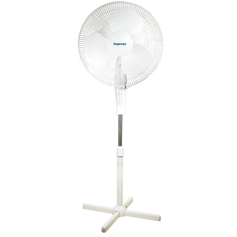 Impress 16 Oscillating Stand Fan (white) Im-724w