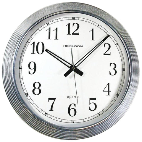 Timekeeper 401zwa 16 Galvanized Metal Silver Wall Clock