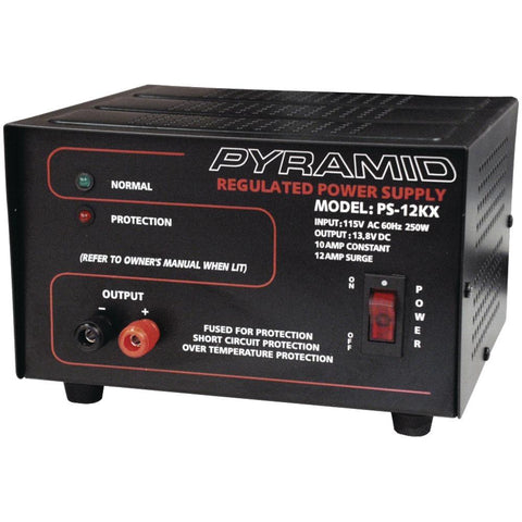 Pyramid Car Audio Ps12kx Power Supply (250 Watts Input, 10 Amp Constant)