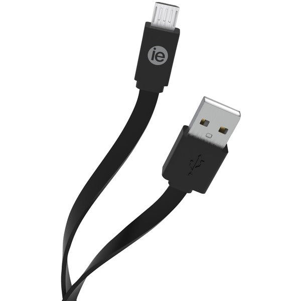 Charge and Sync Flat Micro USB to USB-A Cable, 4 Feet (Black)