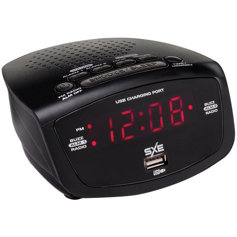 LED Clock Radio with 1-Amp USB