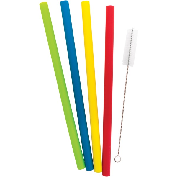 Reusable Silicone Straws, 4-Pack