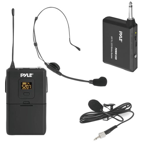 Wireless Microphone System Beltpack Transmitter with Headset and Lavalier Microphones