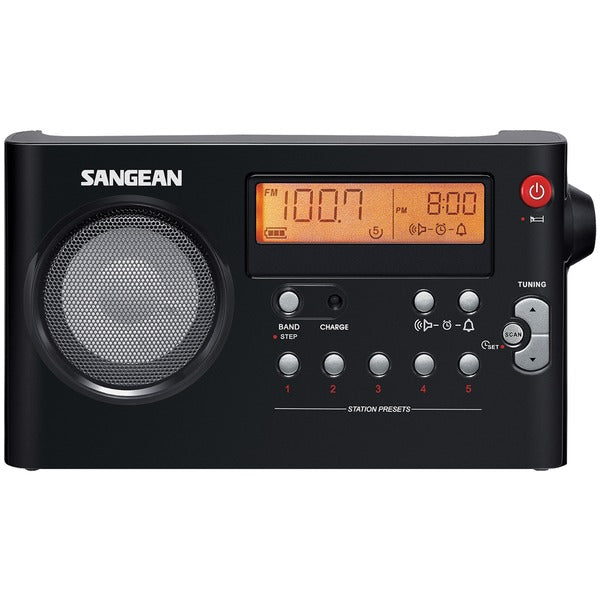 PR-D7 Portable AM/FM Rechargeable Compact Digital-Tuning Radio (Black)