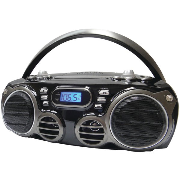 Bluetooth(R) Portable CD Radio Boom Box with AM/FM Radio