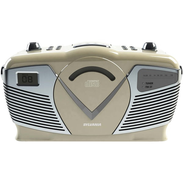 Retro-Style Portable CD Boom Box with Radio (Cream)