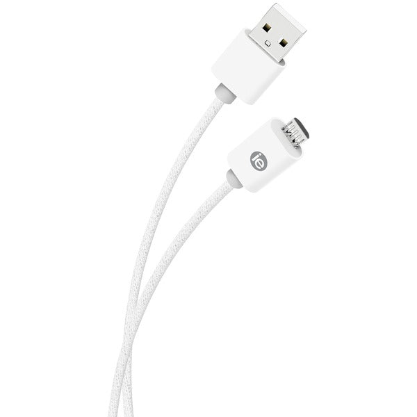 Charge & Sync Braided Micro USB to USB Cable, 10ft (White)