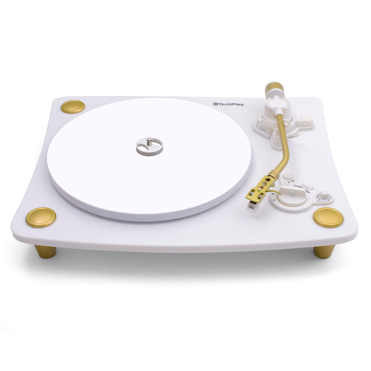 Techplay GHOST WHITE, 2 Speed Belt Driven Turntable With Bluetoo