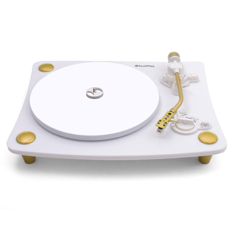 Techplay GHOST WHITE, 2 Speed Belt Driven Turntable With Bluetoo