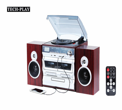 Techplay Karaoke Enabled, 30w Rms, Retro Classic Turntable With