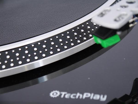 Techplay Iep212 Blk Leatherette Anti Static Turntable Mat In Bla