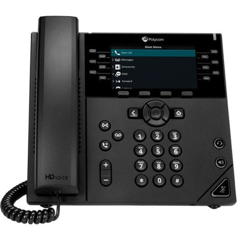 Poly 450 IP Phone - Corded - Corded - Desktop, Wall Mountable - Black - TAA Compliant