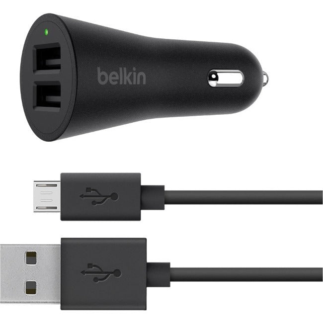 Belkin BOOST↑UP 2-Port Car Charger + USB-A to Micro-USB cable