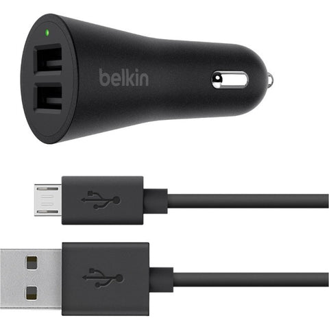 Belkin BOOST↑UP 2-Port Car Charger + USB-A to Micro-USB cable