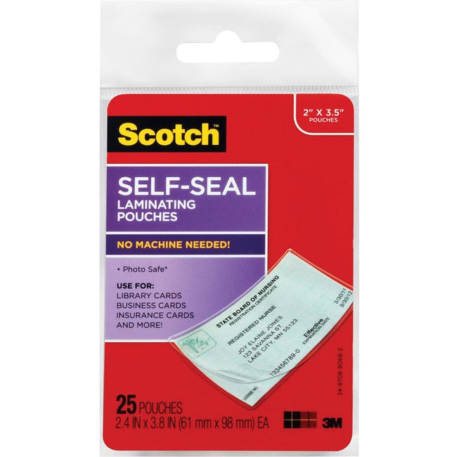 Scotch Self-sealing Laminating Business Card Pouches