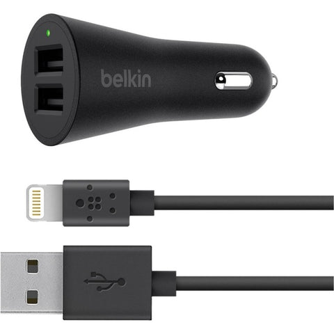 Belkin BOOST UP 2-Port Car Charger + USB-A to Lightning Cable