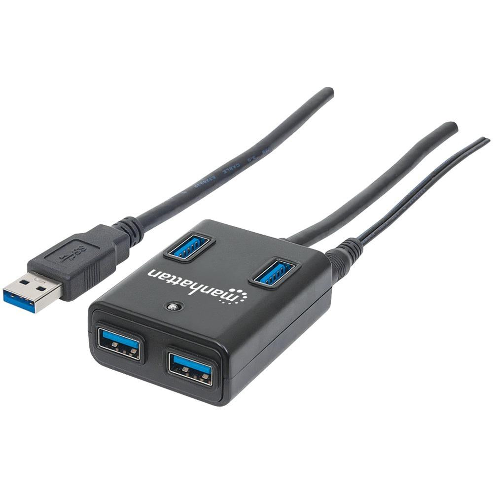 Manhattan 162302 Superspeed Usb 3.0 Hub With Ac Adapter