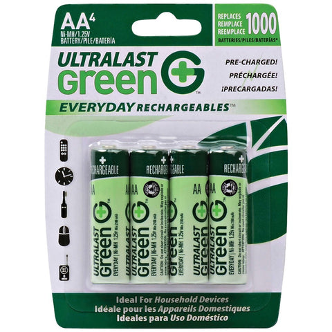 Ultralast Green Everyday Rechargeables Aa Nimh Batteries&#44; 4 Pk Dotulged4aa