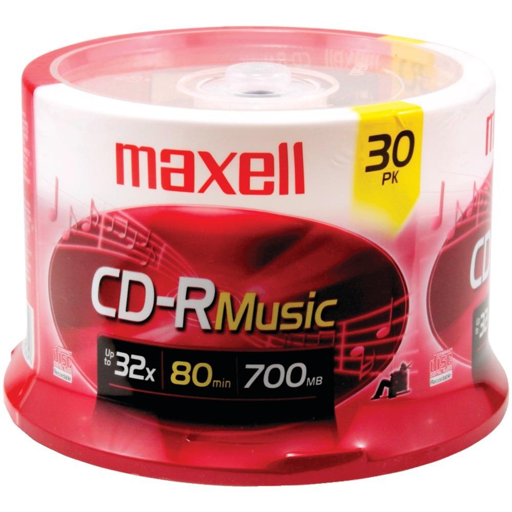 Maxell 80-minute Music Cd-rs (30-ct Spindle) Mxlcdr80mu30pk