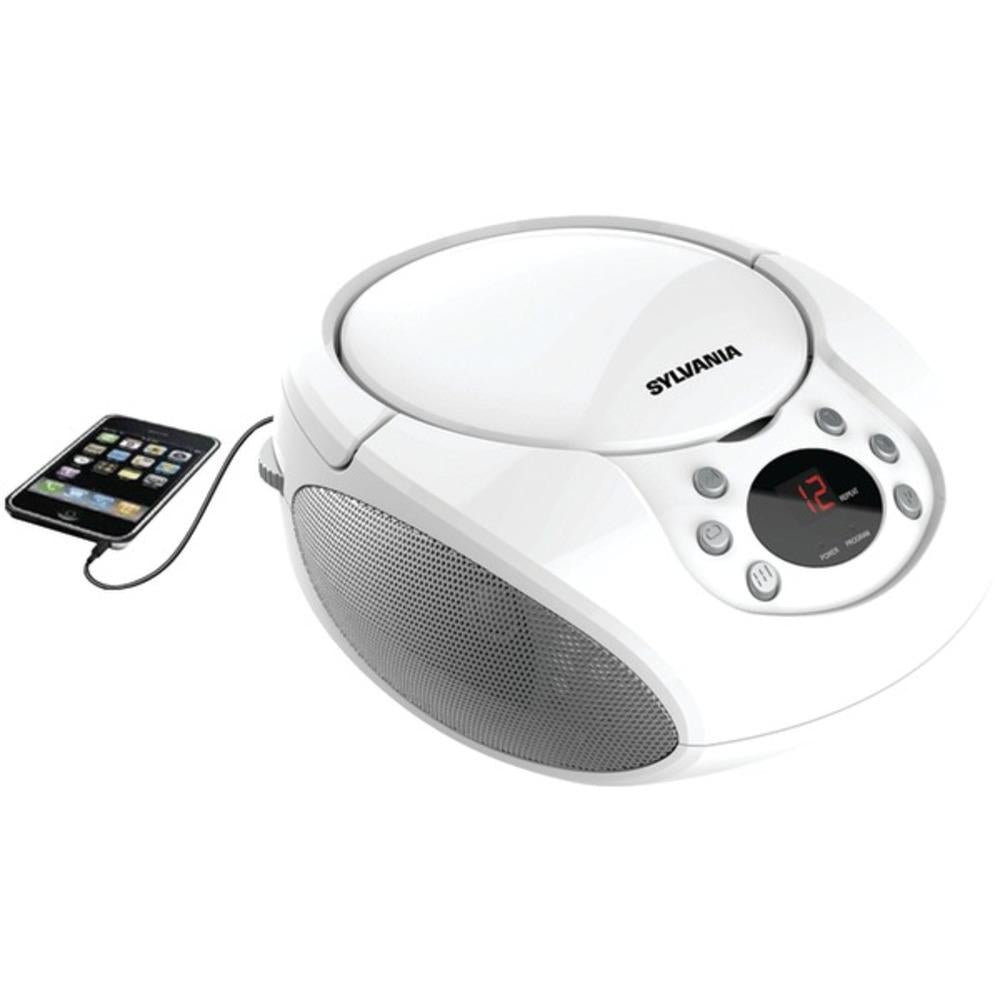 Sylvania Srcd261-b-white Portable Cd Player With Am/fm Radio (white)