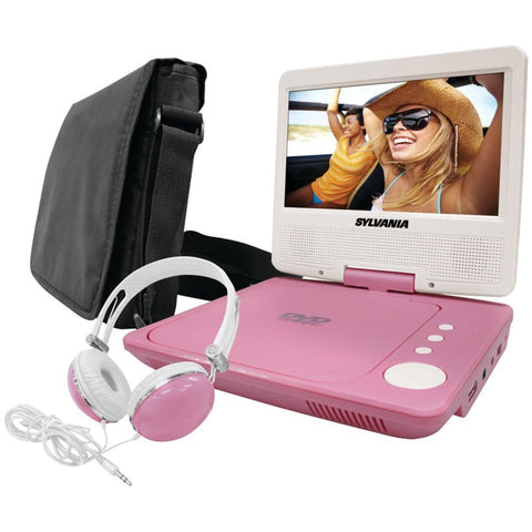 Sylvania 7&amp;quot; Swivel-screen Portable Dvd Player Bundle (pink) Cursdvd7060pk