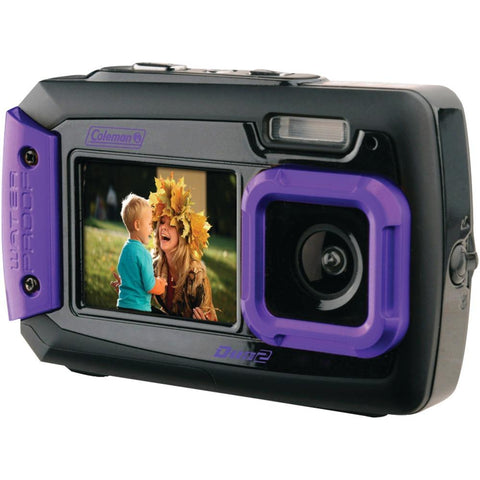 Coleman 2v9wp-p 20.0-megapixel Duo2 Dual-screen Waterproof Digital Camera (purple)