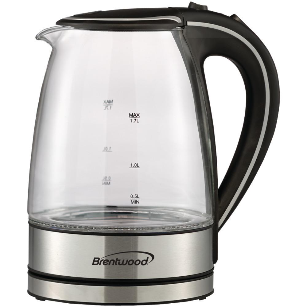 Brentwood 1.7-liter Tempered Glass Electric Kettle Btwkt1900bk