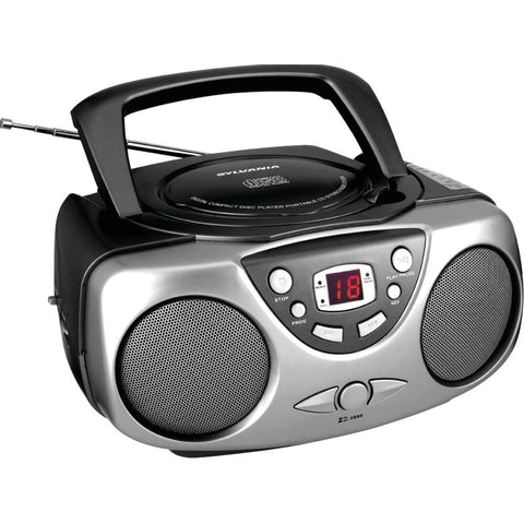 Sylvania Srcd243m Black Portable Cd Boom Boxes With Am/fm Radio (black)