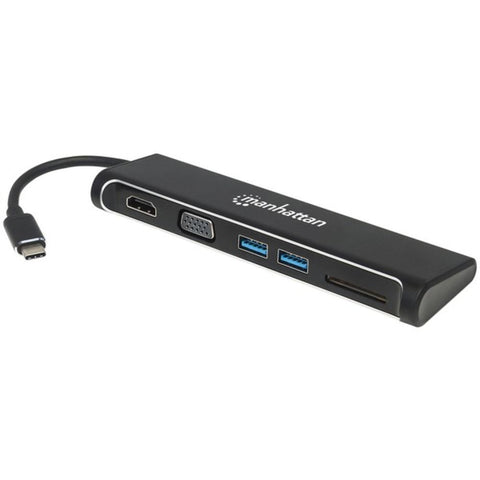 Manhattan 152631 Superspeed Usb-c To Hdmi/vga 4-in-1 Docking Converter