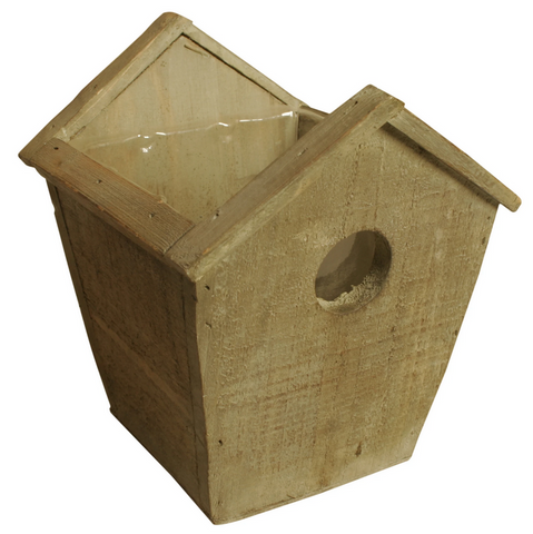 4.75" Wood Birdhouse Planter